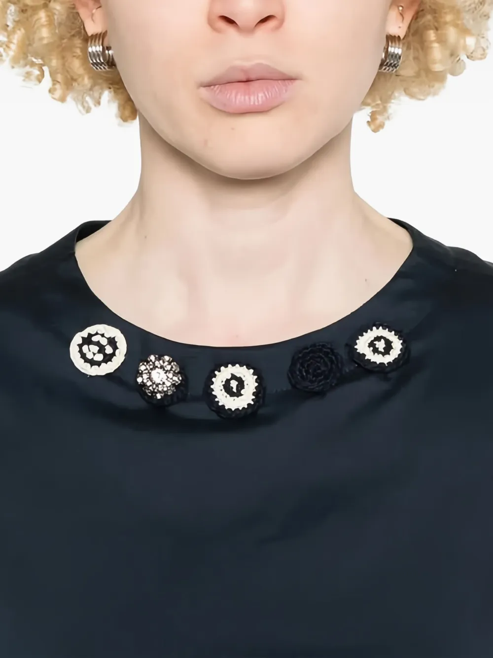 'S Max Mara embellished-neckline T-shirt Blauw