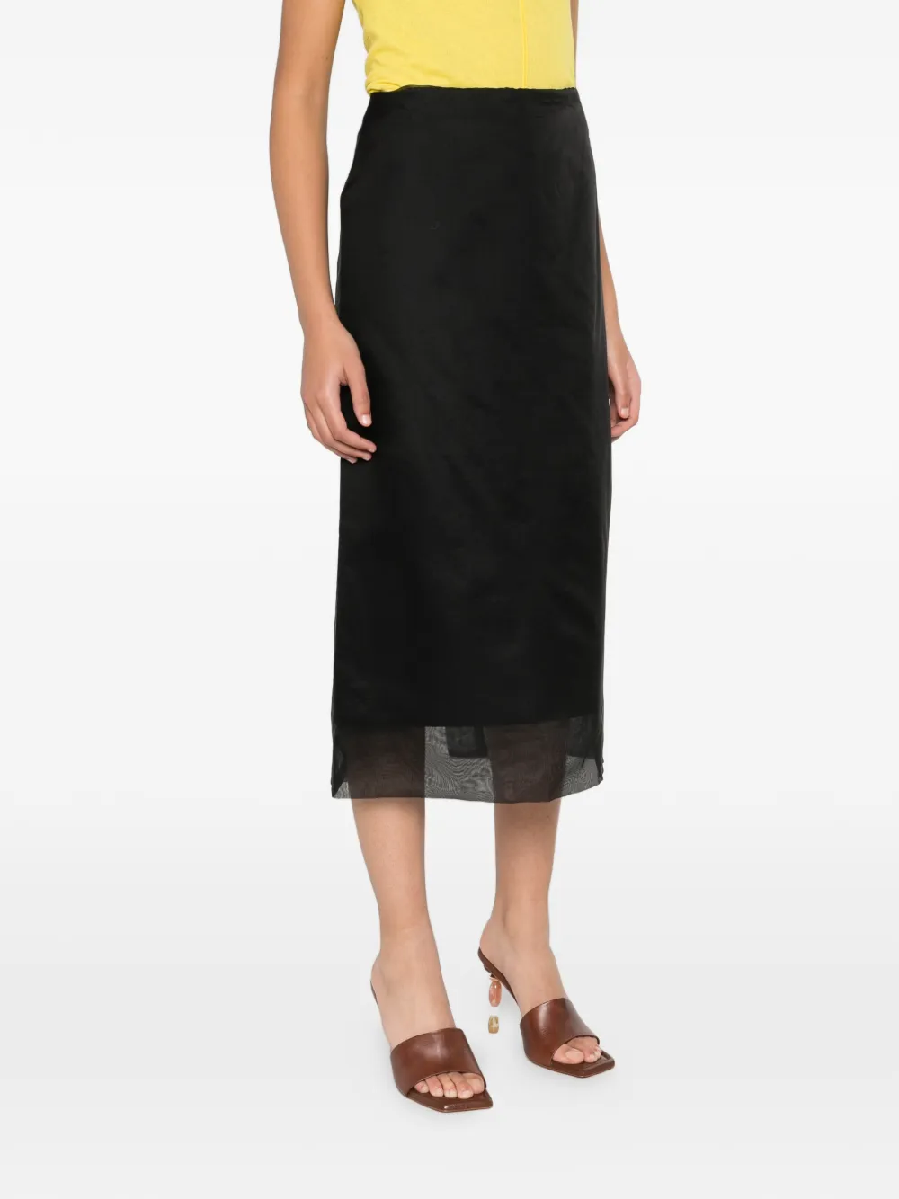  Sportmax Slit Skirt - Black 