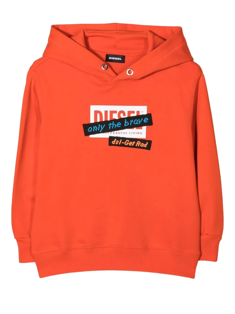 Diesel Kids logo-print hood Rood