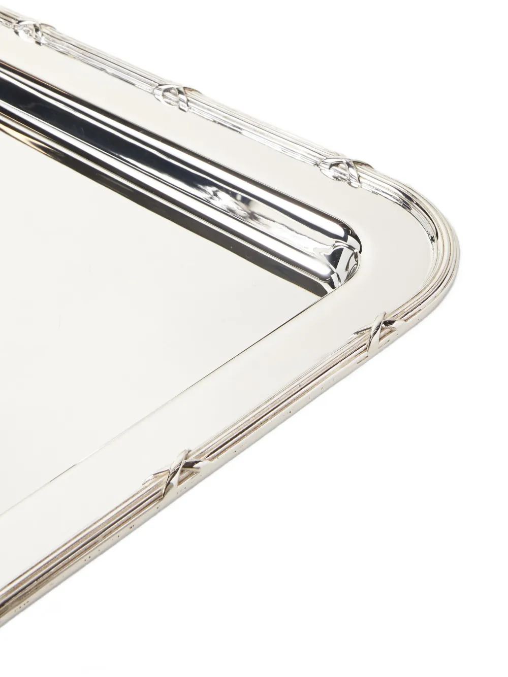 Ralph Lauren Brittingham Rectangular Tray (28cm X 28cm) In Silver