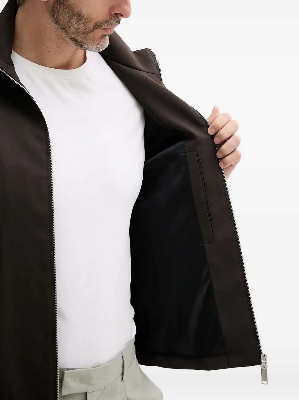 Sisley zip-neck jacket Bruin
