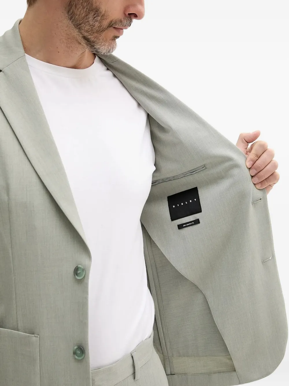 Sisley Paris Patch-pocket Two-button Suit In Green