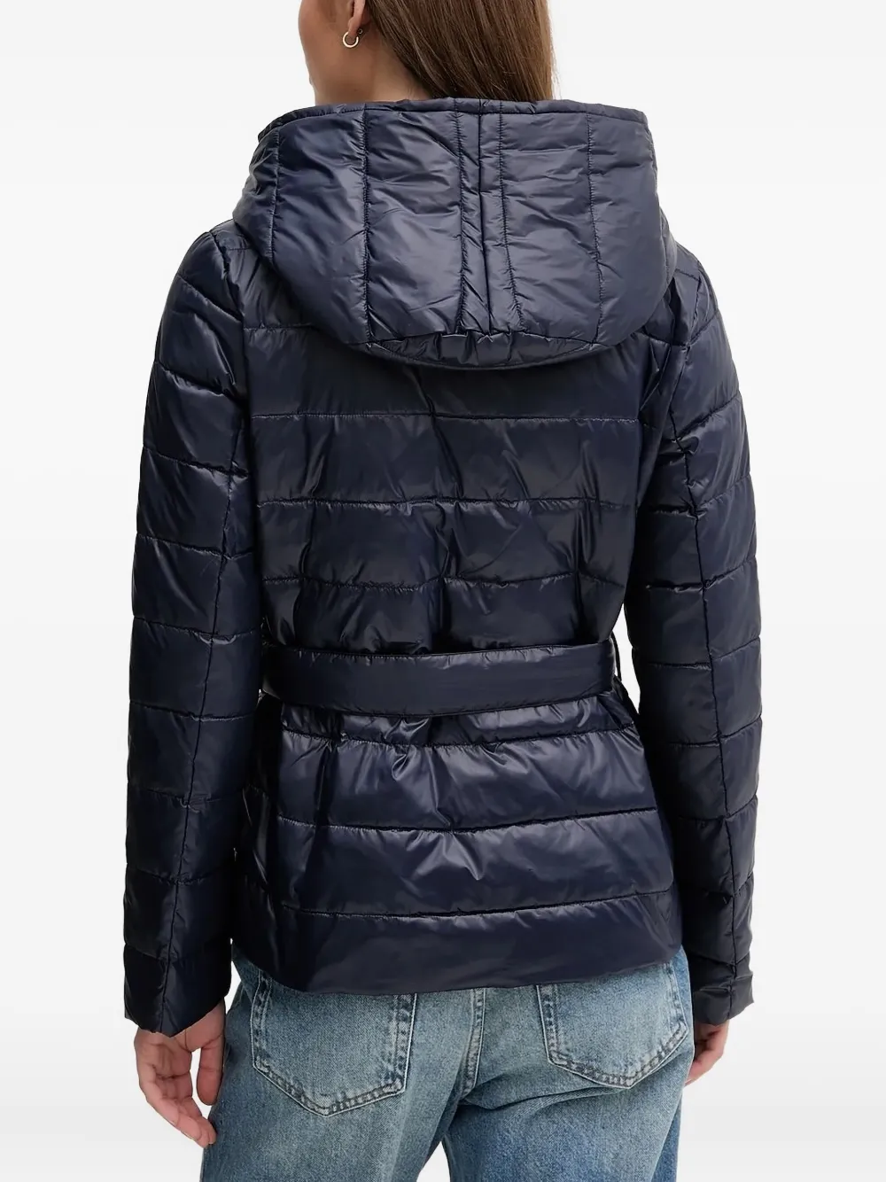 Sisley hooded belted puffer jacket | Down Jackets | Image 2