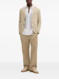 Sisley linen button blazer - Neutrals