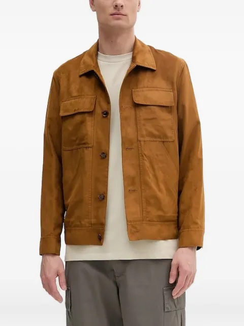 Sisley suede button-fastening jacket