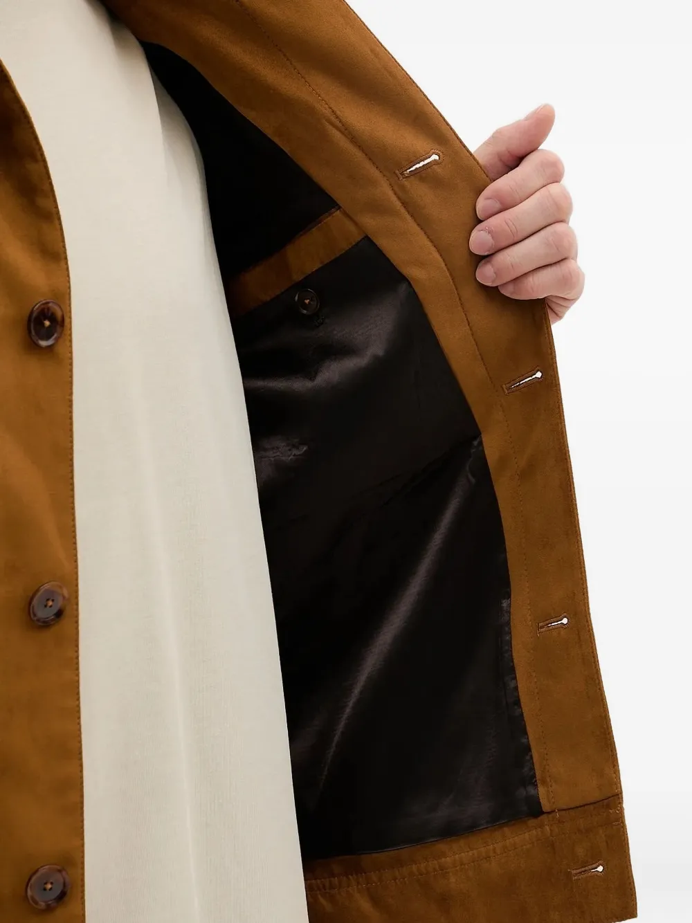 Sisley Suède jack met knoopsluiting Bruin