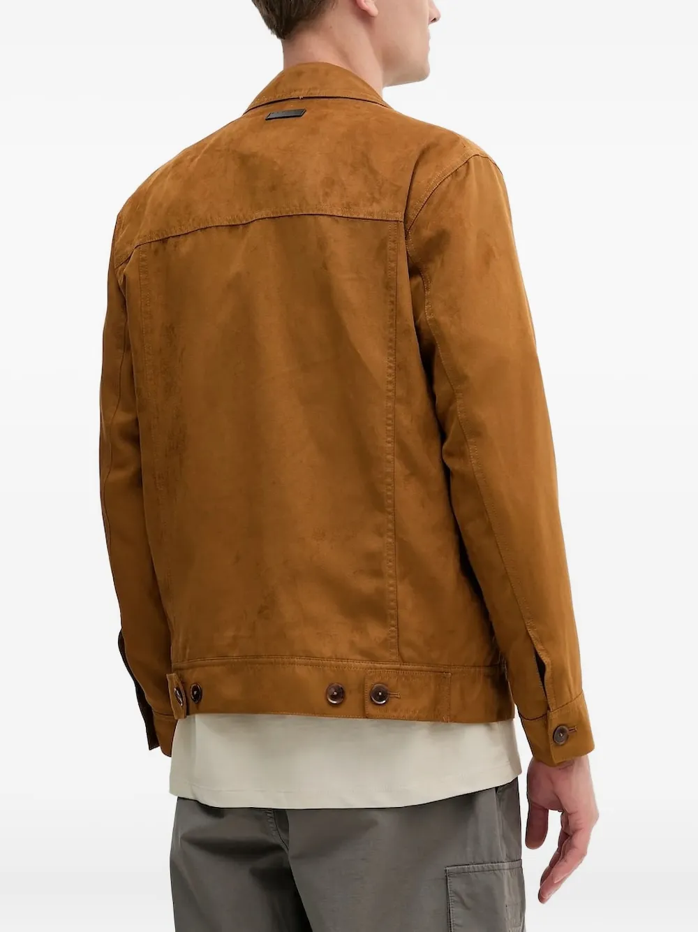 Sisley Suède jack met knoopsluiting Bruin