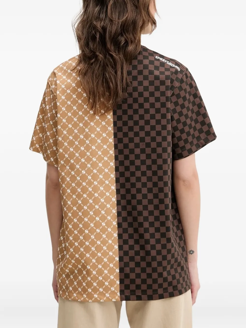 Sprayground Logo-print Patterned T-shirt In Multi