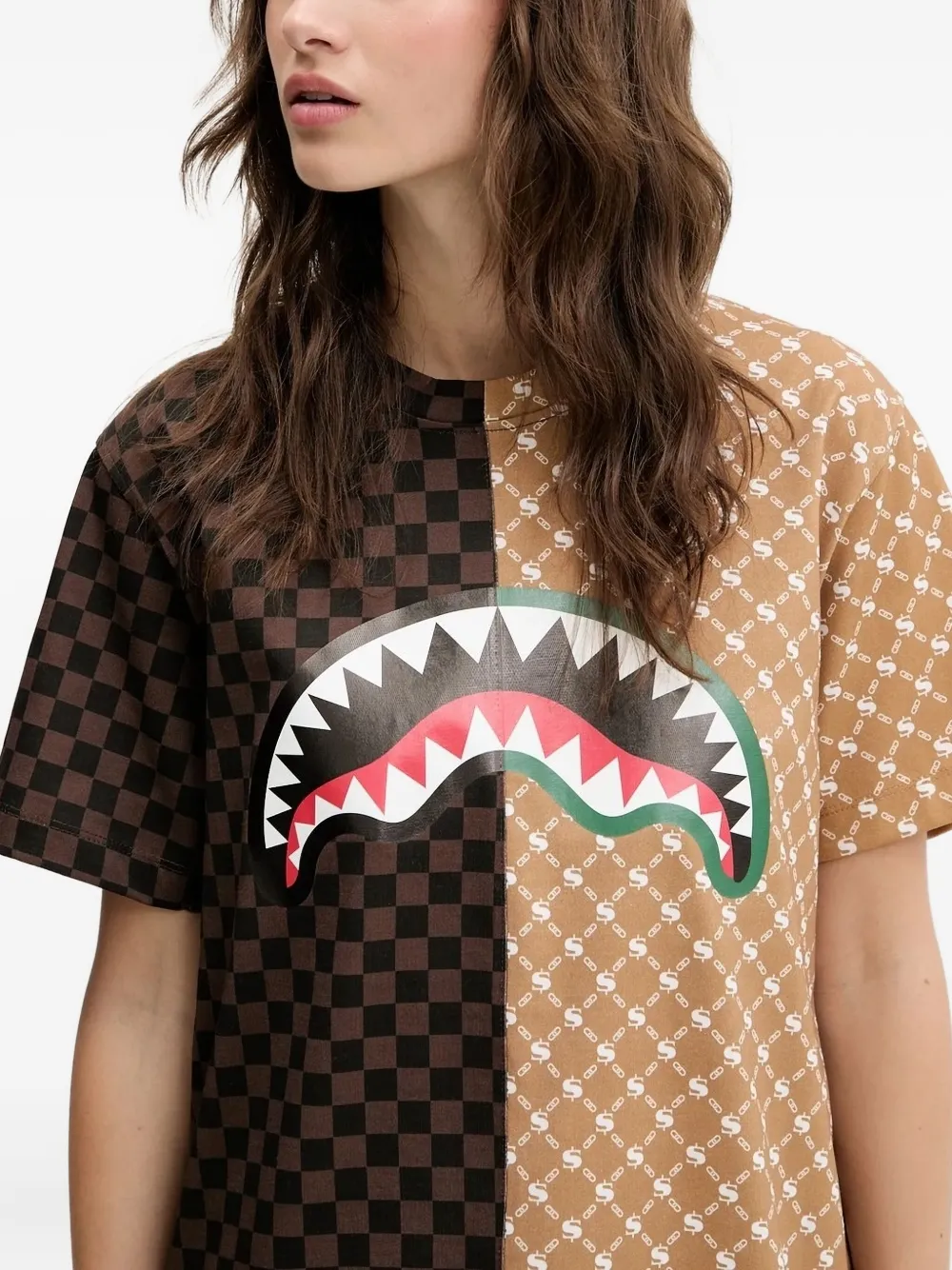 Sprayground Logo-print Patterned T-shirt In Multi