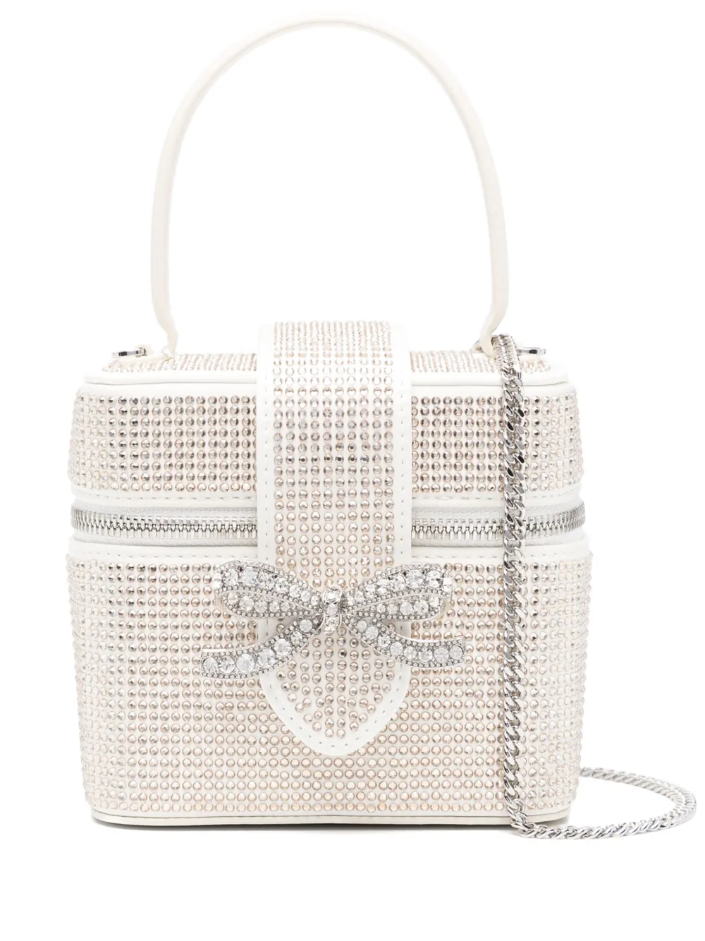 Self-Portrait crystal-embellished mini bag Beige