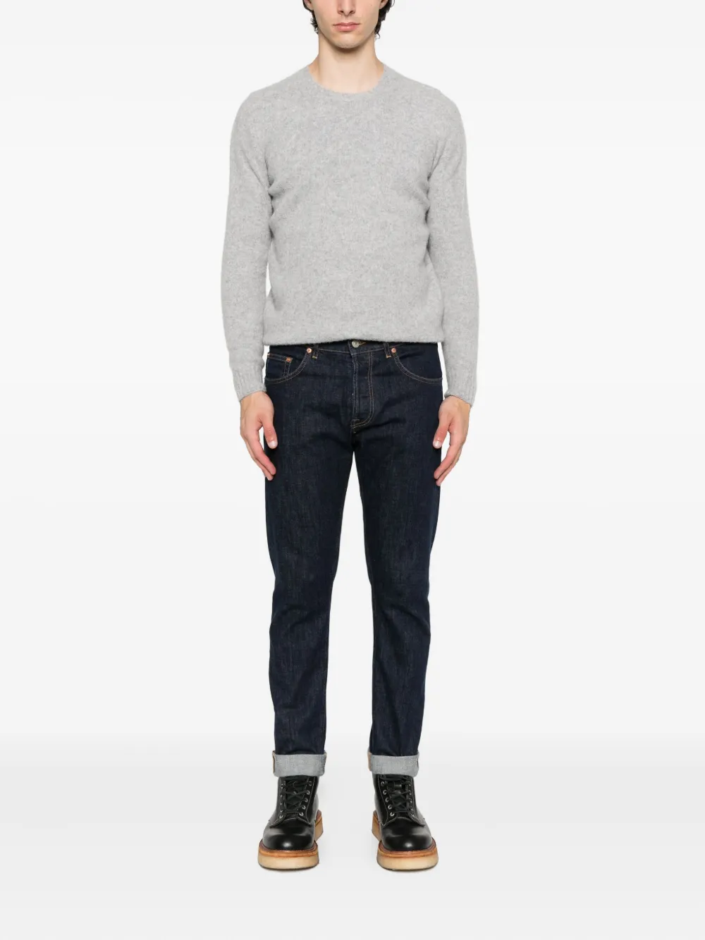 Drumohr lambswool crew-neck sweater Grijs