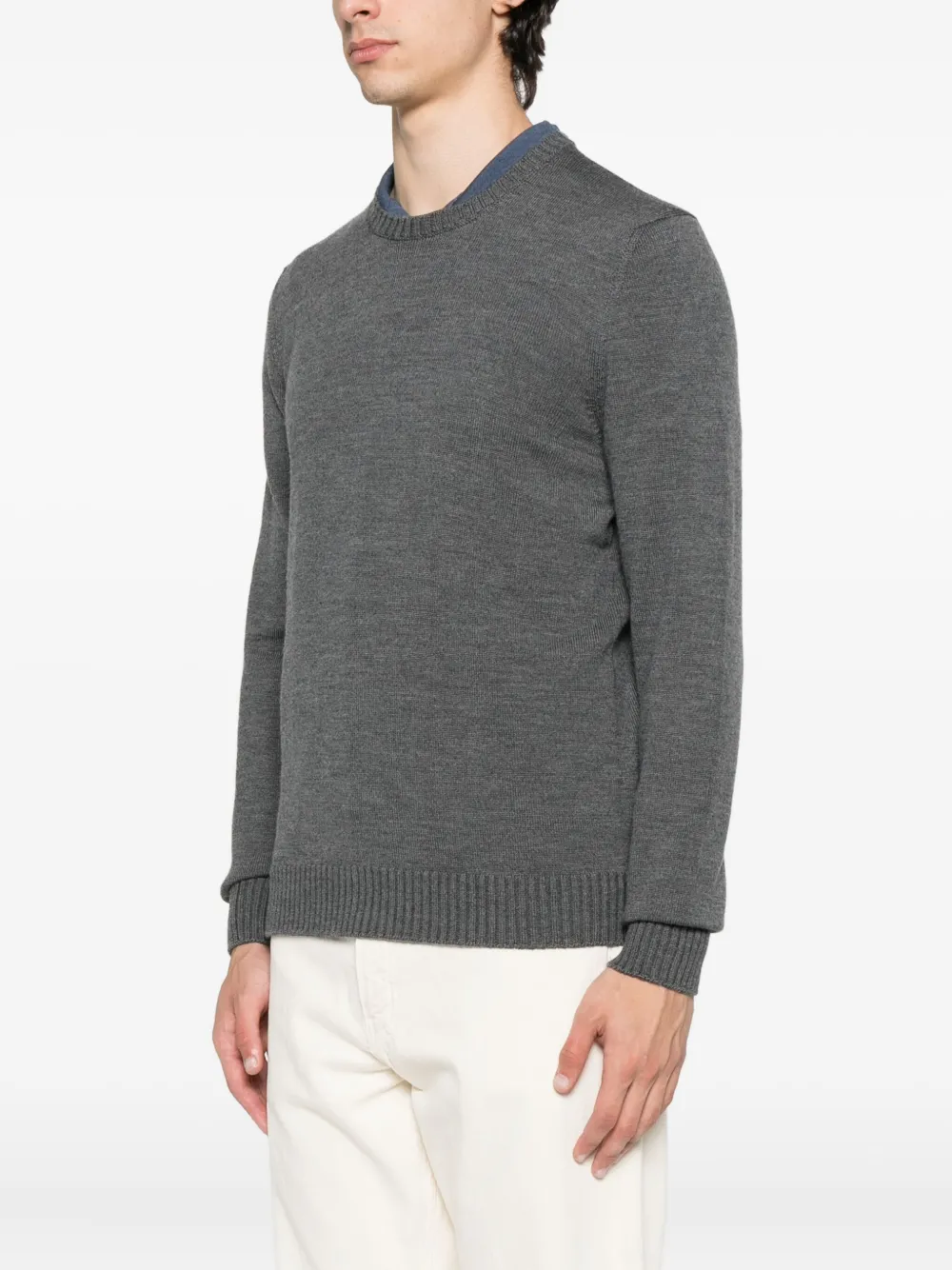 Drumohr crew-neck wool sweater Grijs