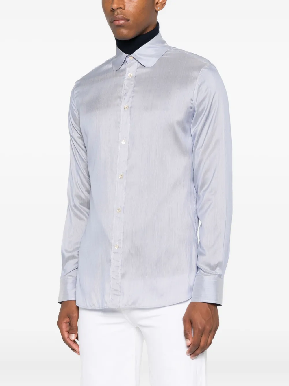 Valentino Garavani striped silk shirt Blauw
