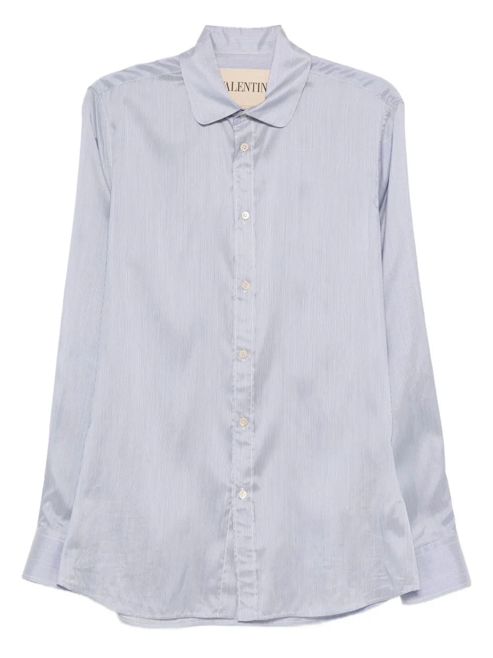 Valentino Garavani striped silk shirt Blauw