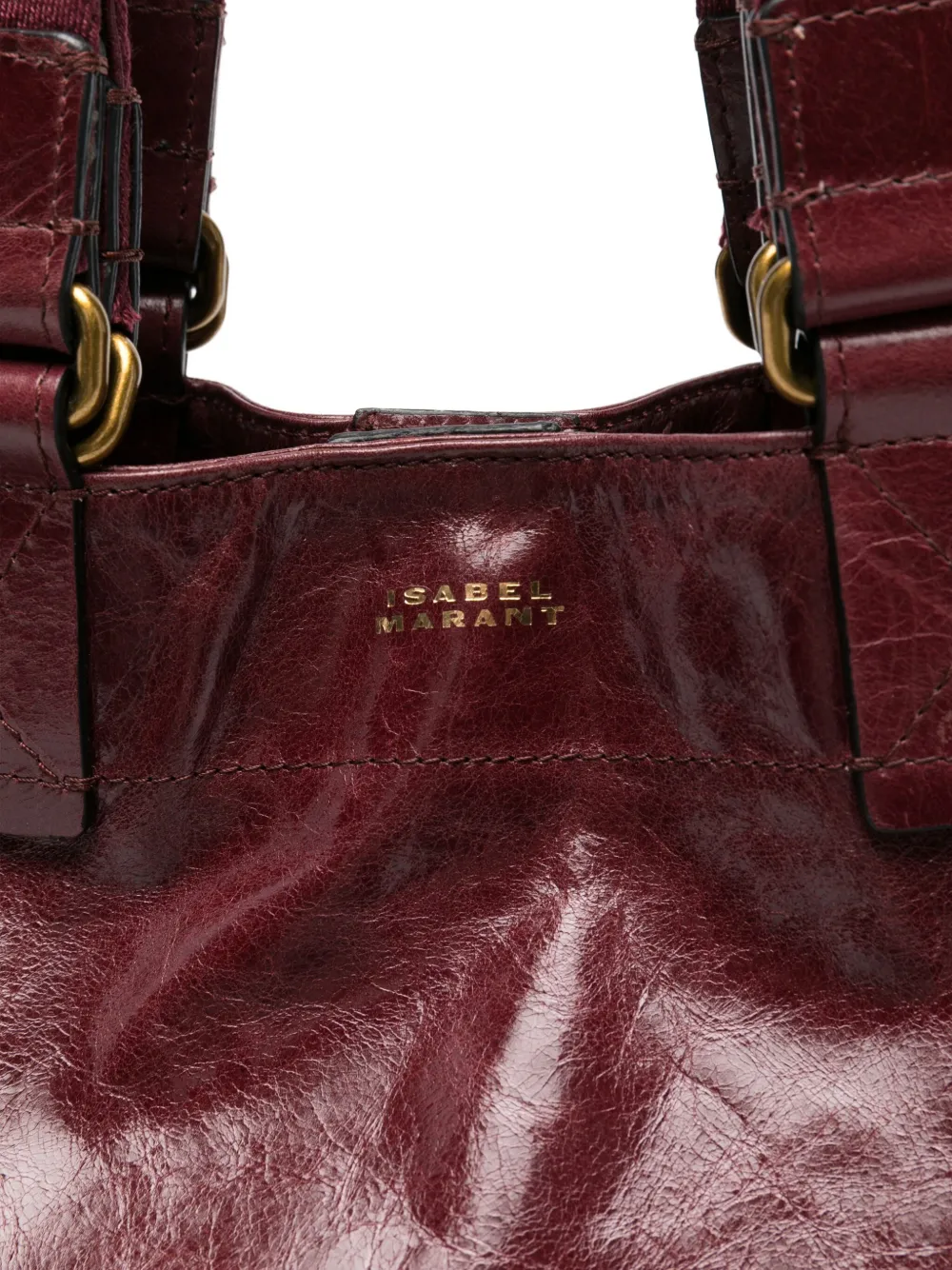 ISABEL MARANT Wardy leren shopper Rood