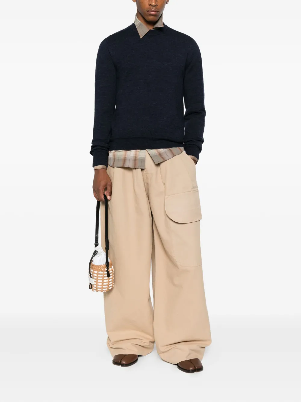 Maison Margiela Sweater met elleboogpatch Blauw