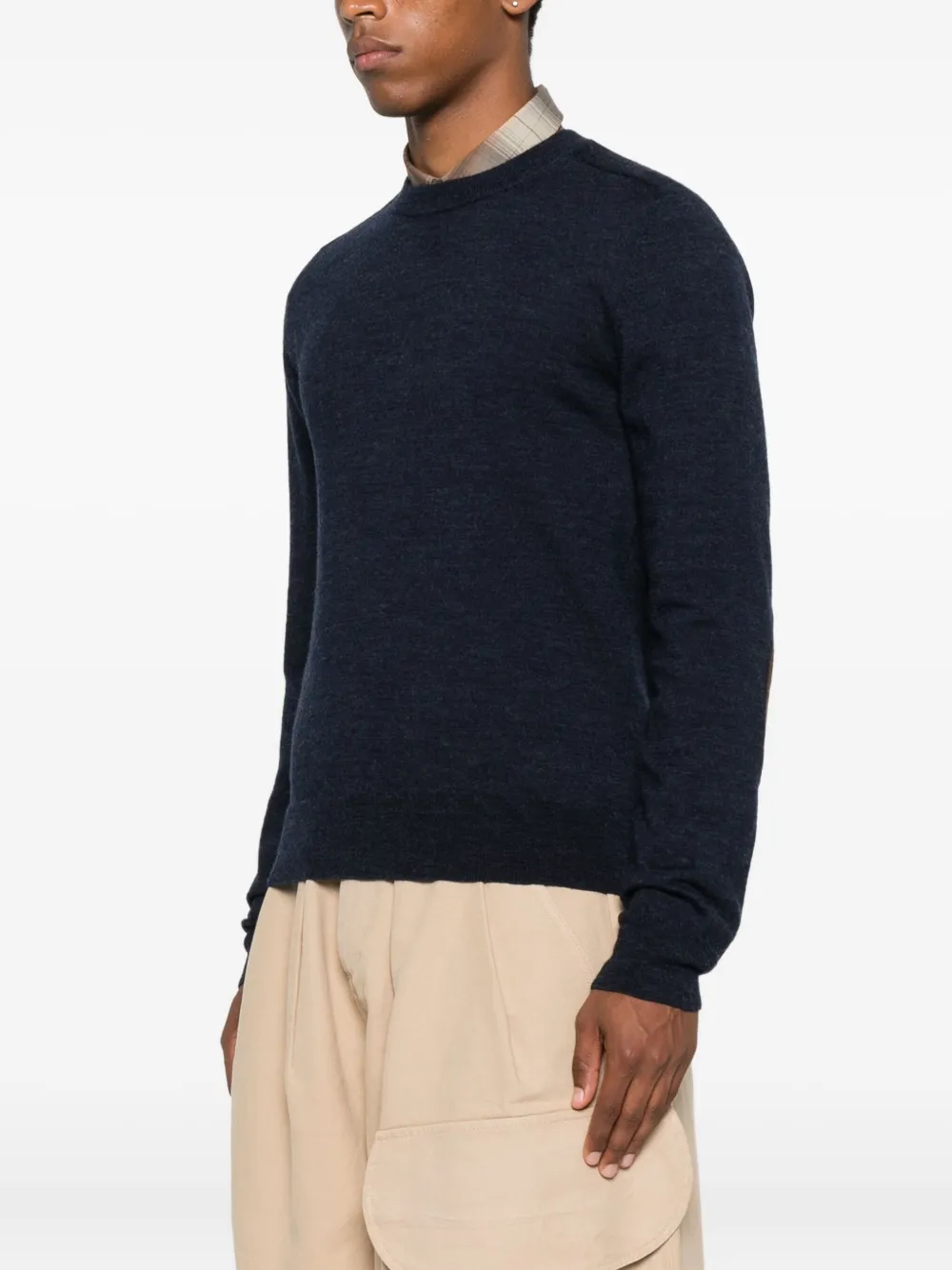 Maison Margiela Sweater met elleboogpatch Blauw