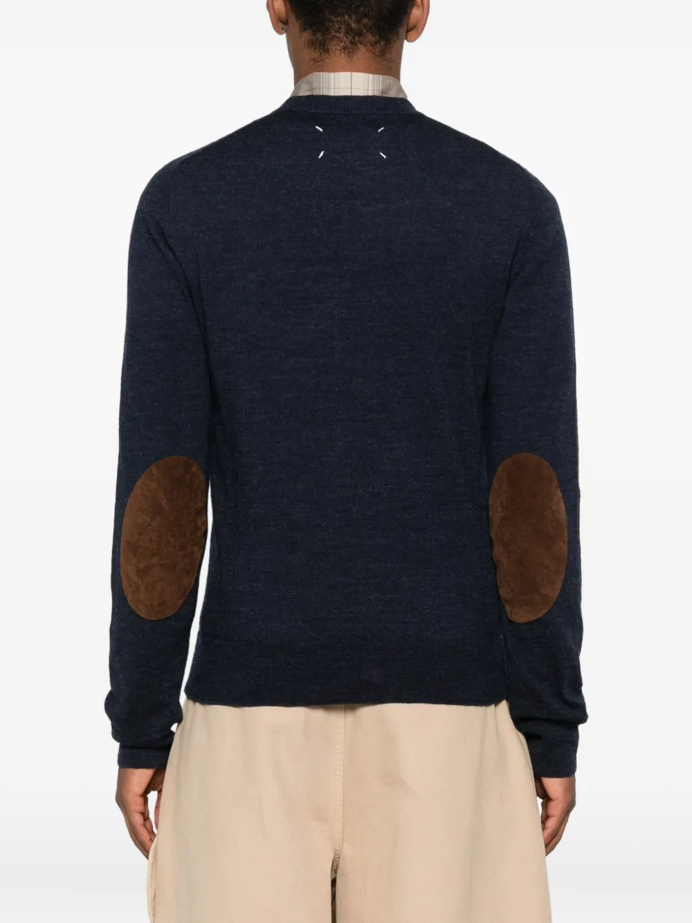 Maison Margiela Sweater met elleboogpatch Blauw