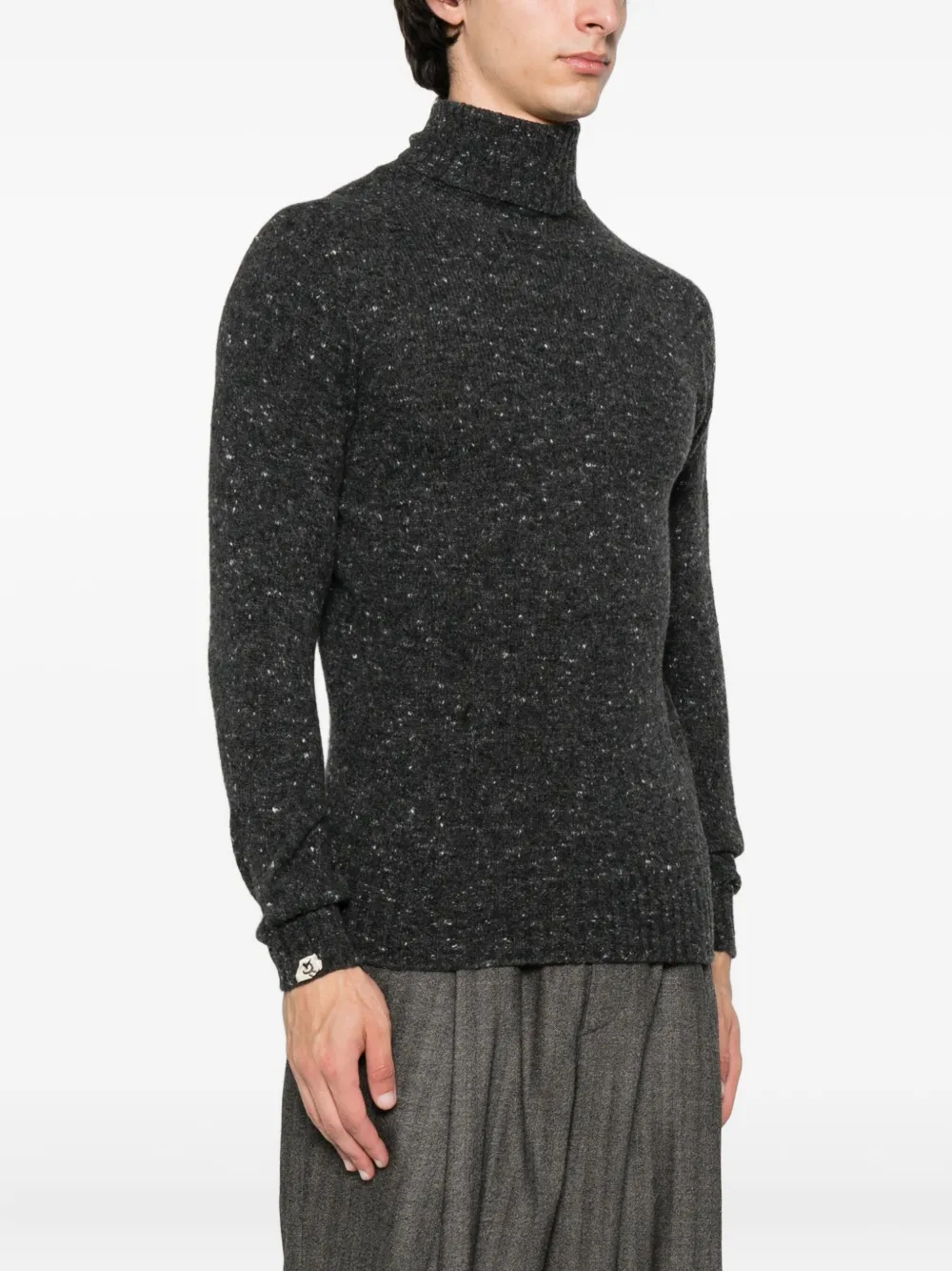 Drumohr speckled turtleneck sweater Grijs