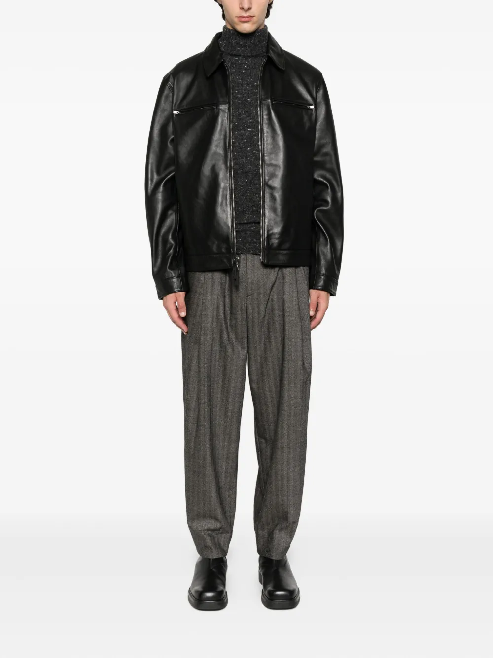 Drumohr speckled turtleneck sweater Grijs