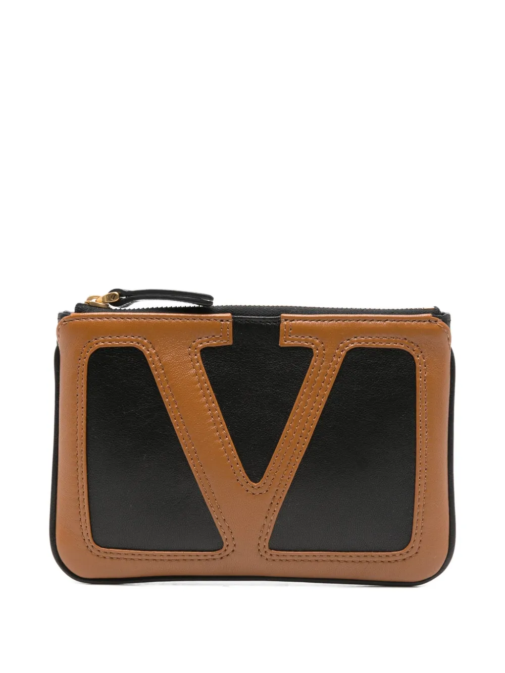 Valentino Garavani Viva Superstar zip-fastening leather wallet Zwart