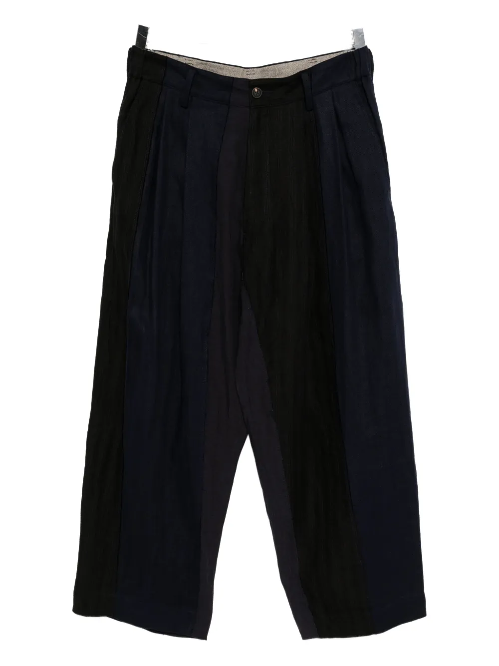 Ziggy Chen Collaged broek met wijde pijpen Blauw