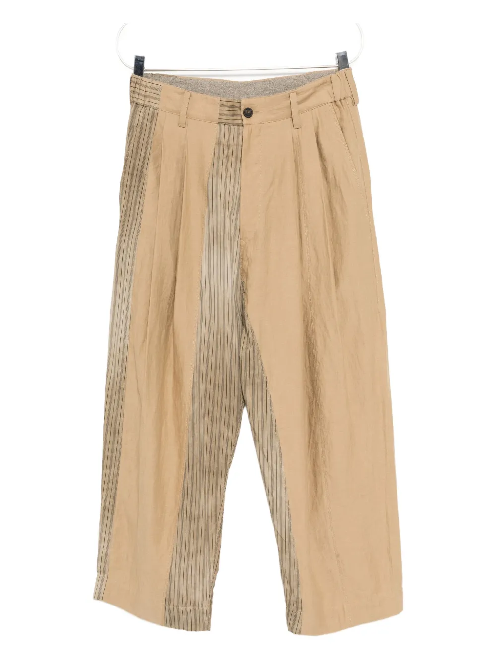 Ziggy Chen Collaged broek met wijde pijpen Bruin