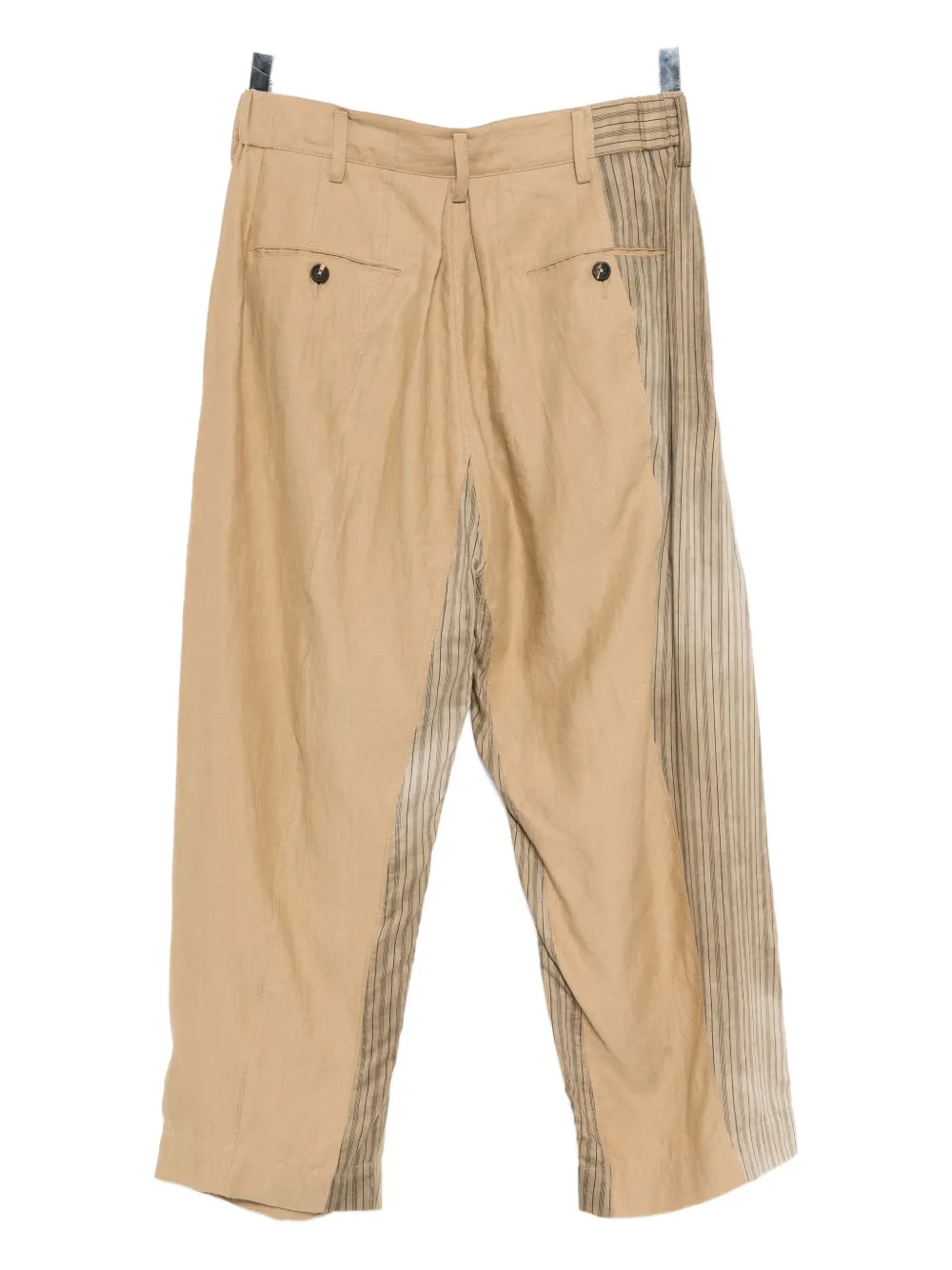 Ziggy Chen Collaged broek met wijde pijpen Bruin