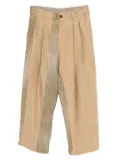Ziggy Chen collaged wide-leg trousers - Brown