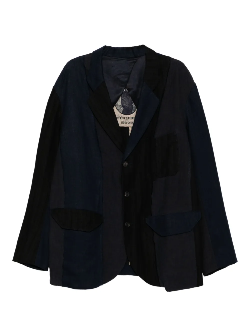 Ziggy Chen Blazer met patchwork Blauw