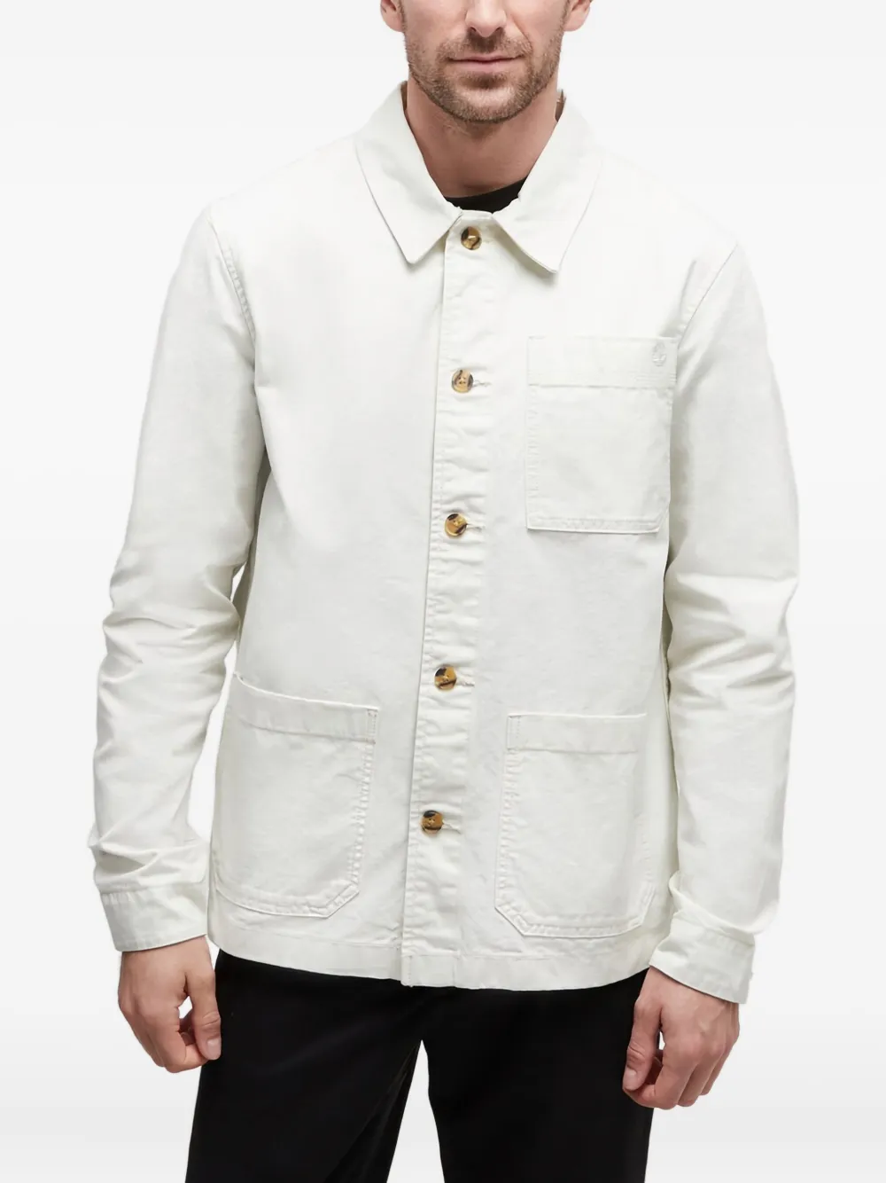Timberland button-fastening pocket jacket | White | Image 1