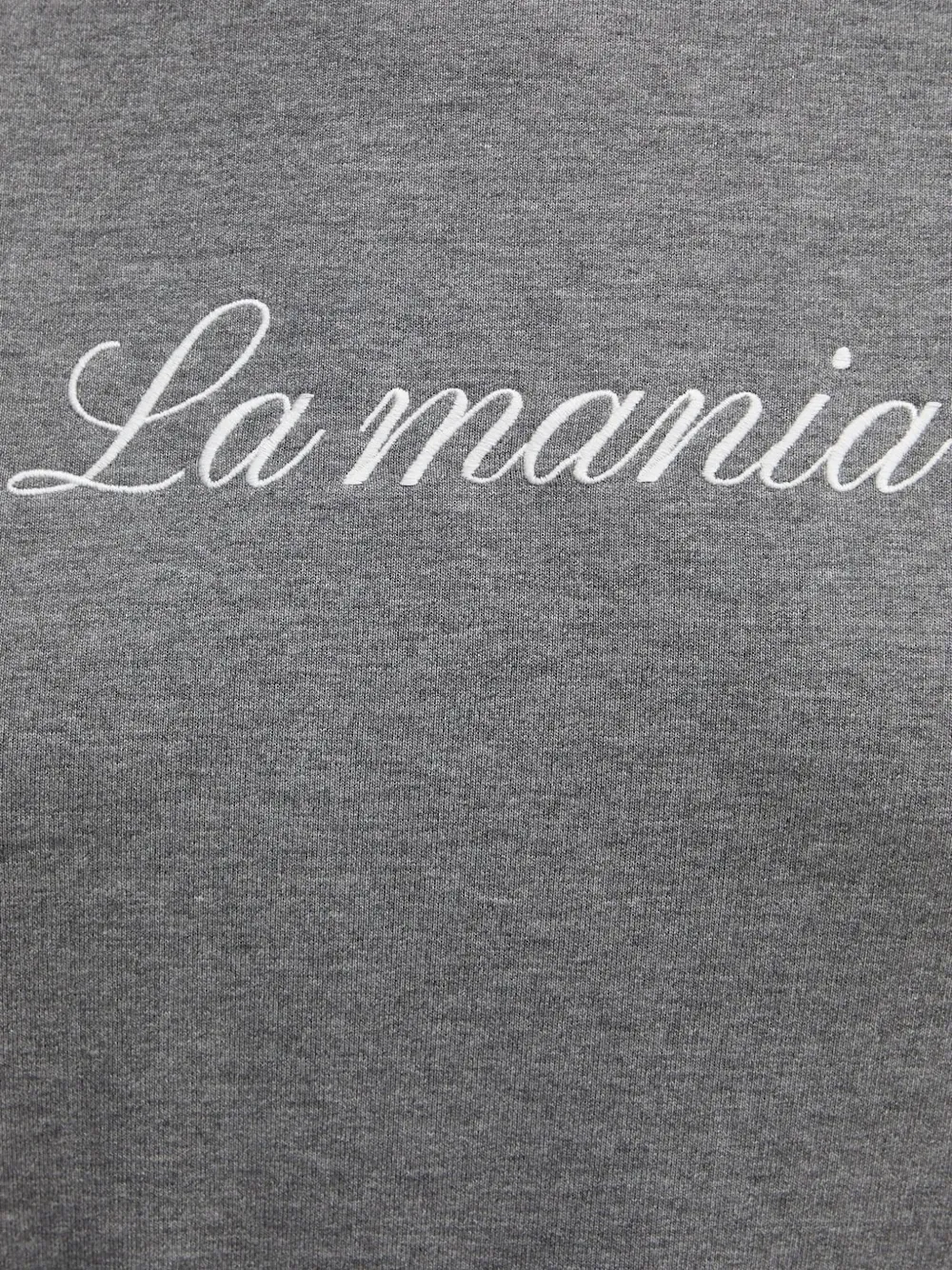 La Mania logo-embroidered hoodie Grijs