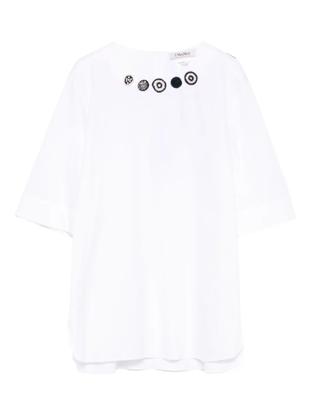 'S Max Mara embellished-neckline T-shirt Wit