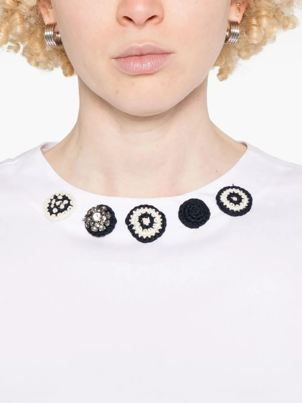 'S Max Mara embellished-neckline T-shirt Wit