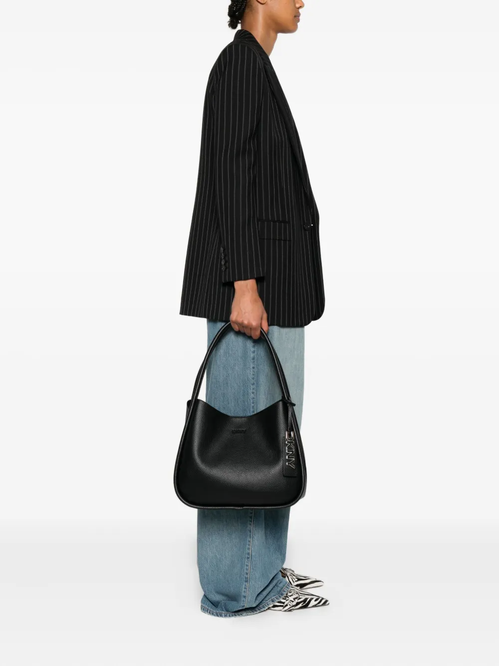 DKNY large Capri leather tote bag Zwart