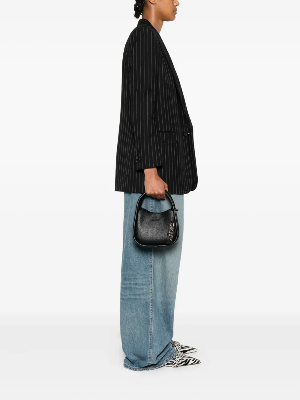 DKNY Capri logo-lettering tote bag Zwart
