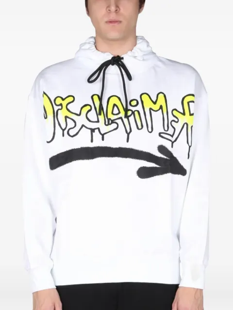 DISCLAIMER drawstring graphic hoodie