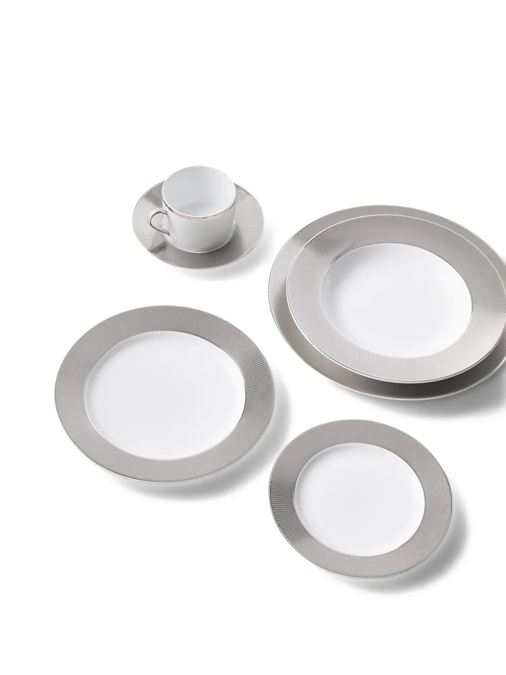 Ralph Lauren Hewitt Textured-border Salad Plate In Gray