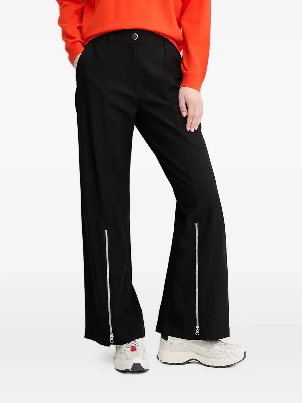Sisley Paris Zip-detail Trousers In Black