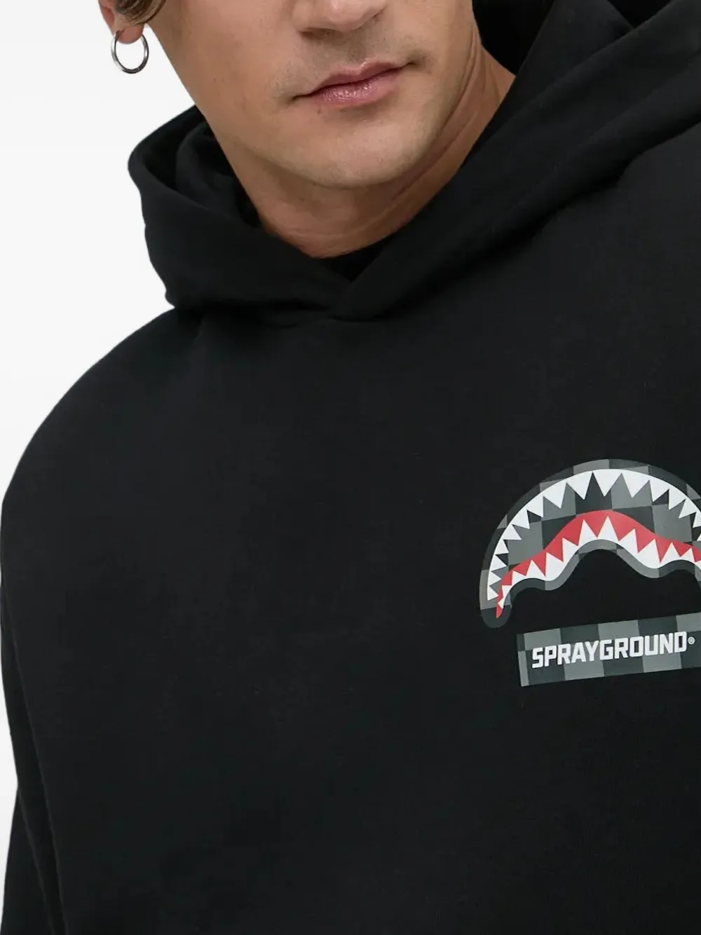 Sprayground Logo-detail Graphic Hoodie In Black
