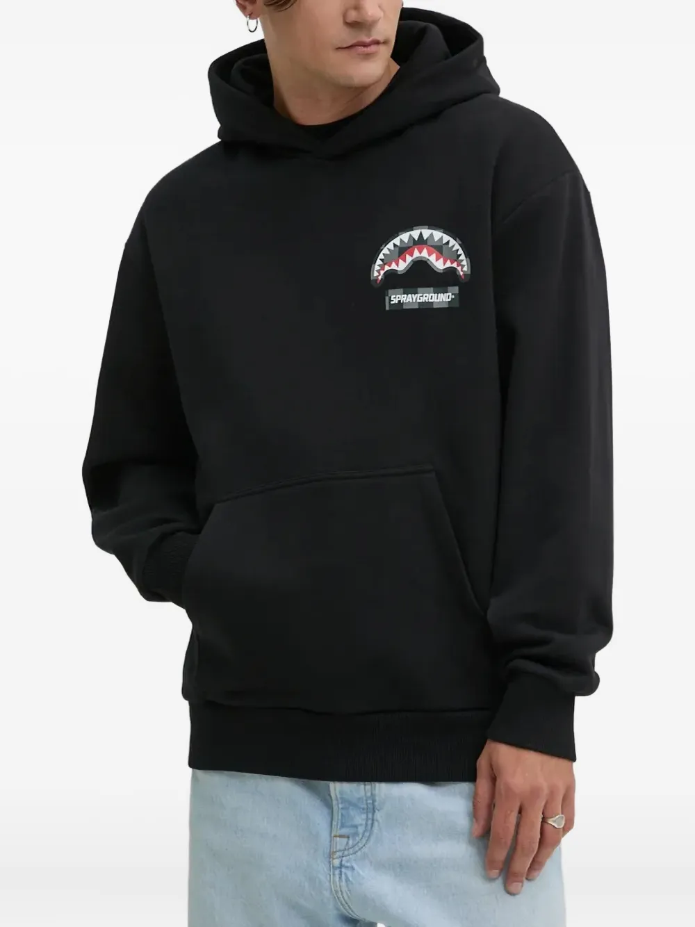 Sprayground logo-detail graphic hoodie | Black | Image 1