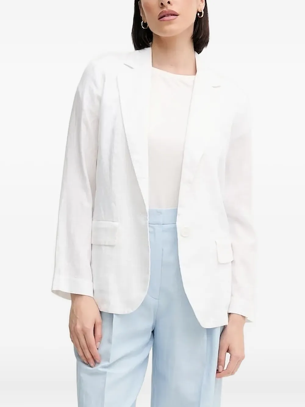 Sisley Linnen blazer met knopen Wit