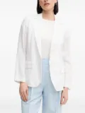Sisley button linen blazer - White