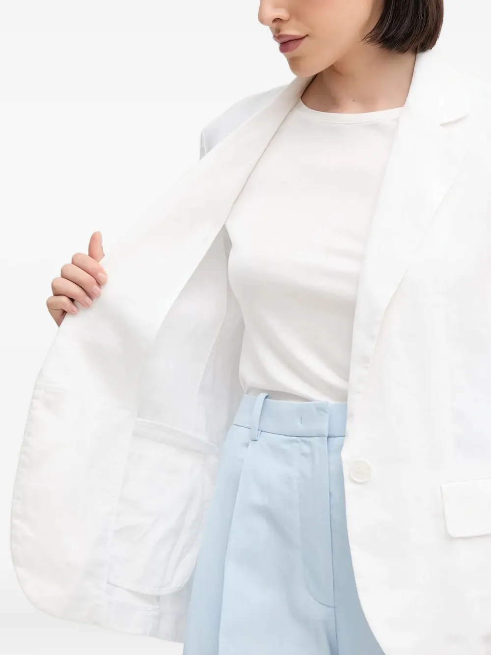 Sisley Linnen blazer met knopen Wit