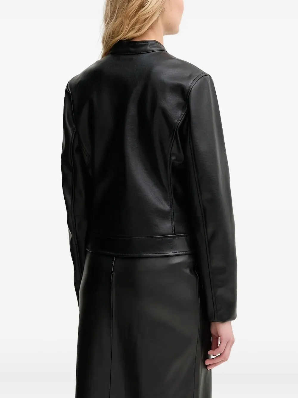 Sisley Paris Button-fastening Leather Jacket In Black