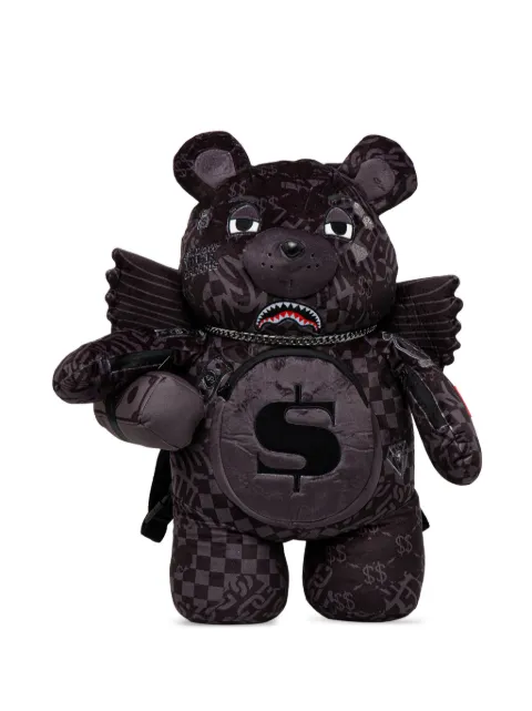Sprayground large 4AM Money Wing Bear check-pattern backpack