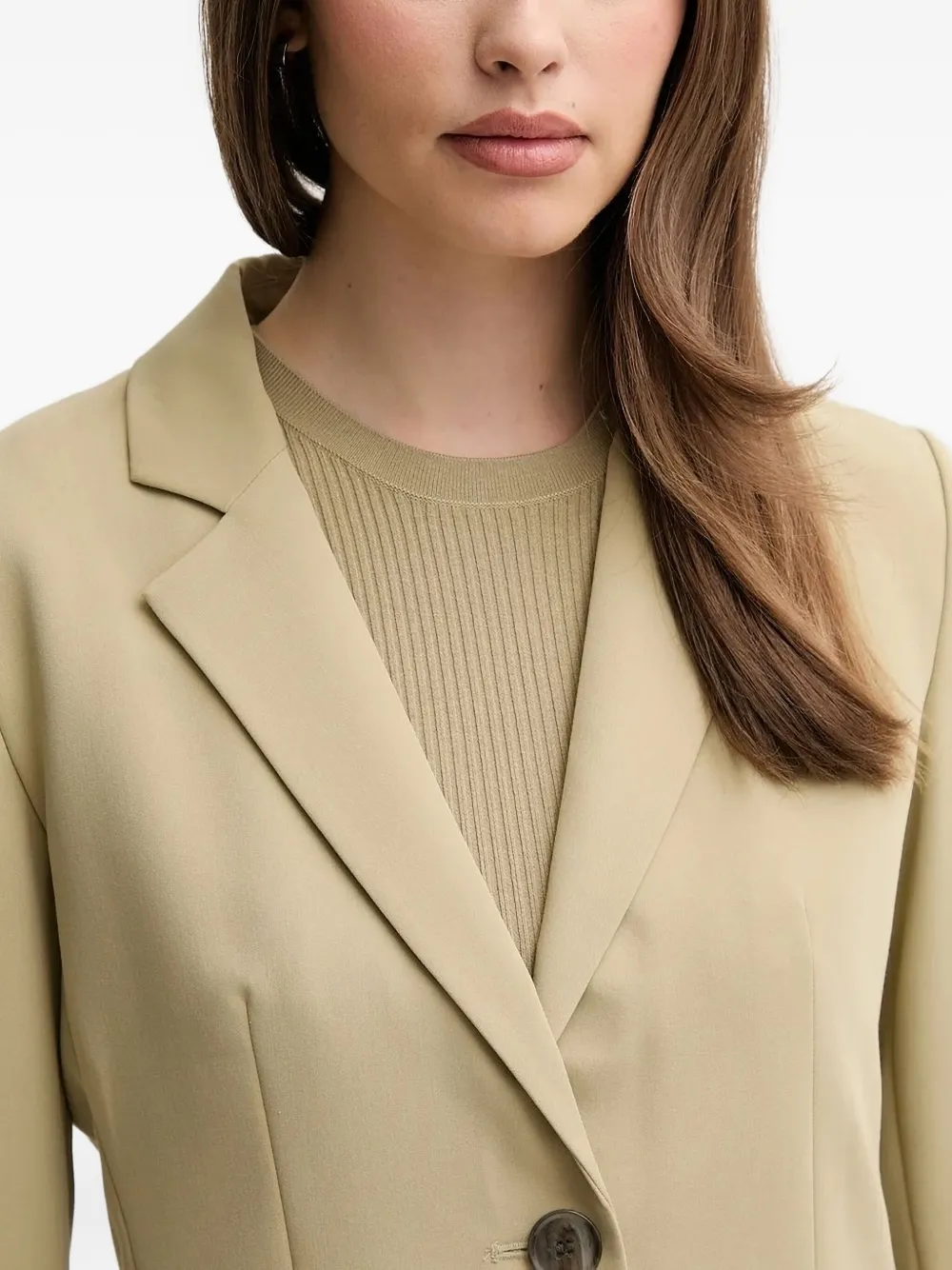 Sisley Paris Notched-lapel Button Blazer In Neutral