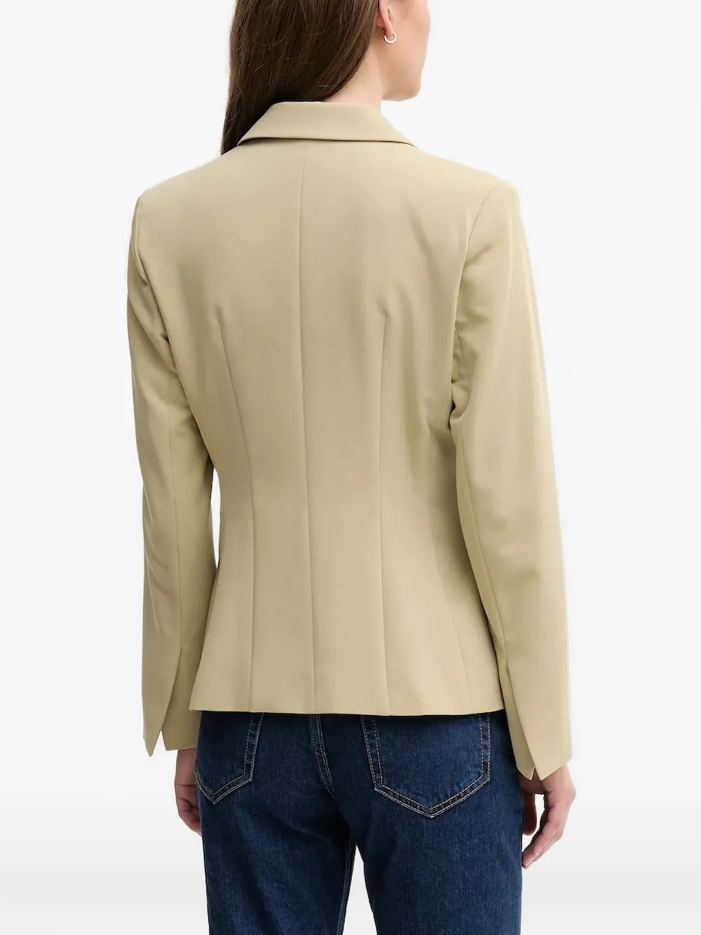 Sisley Paris Notched-lapel Button Blazer In Neutral