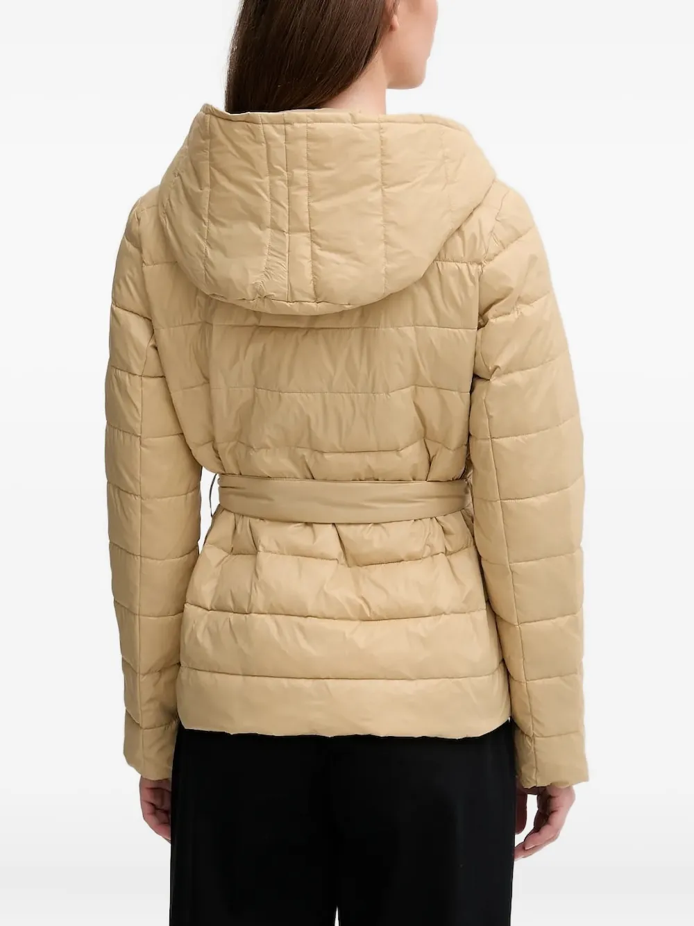 Sisley hooded belted puffer jacket | Down Jackets | Image 2
