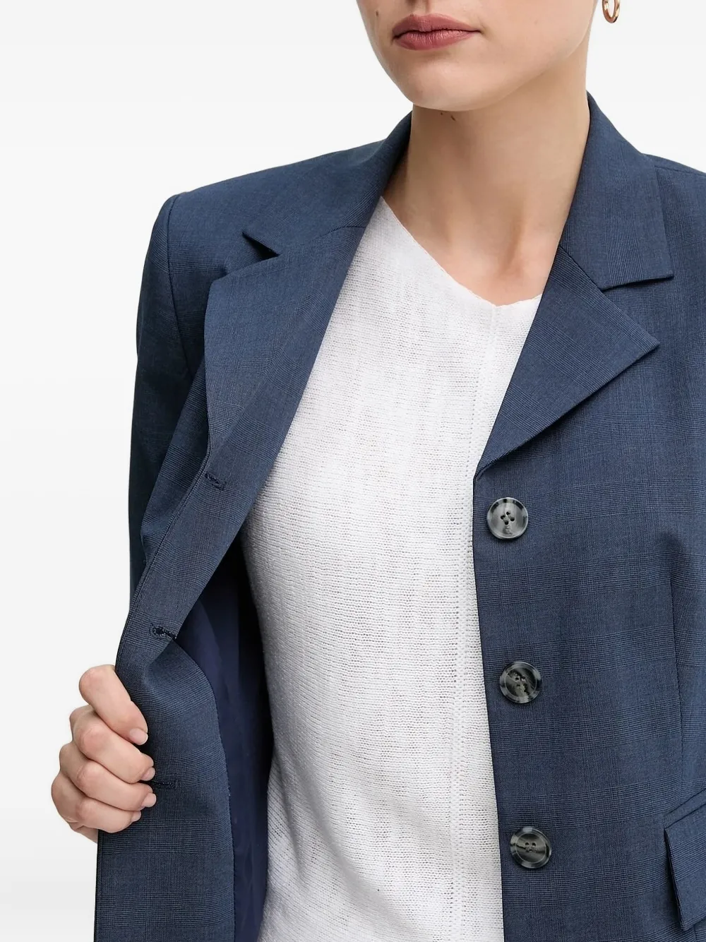Sisley Blazer met enkele rij knopen Blauw